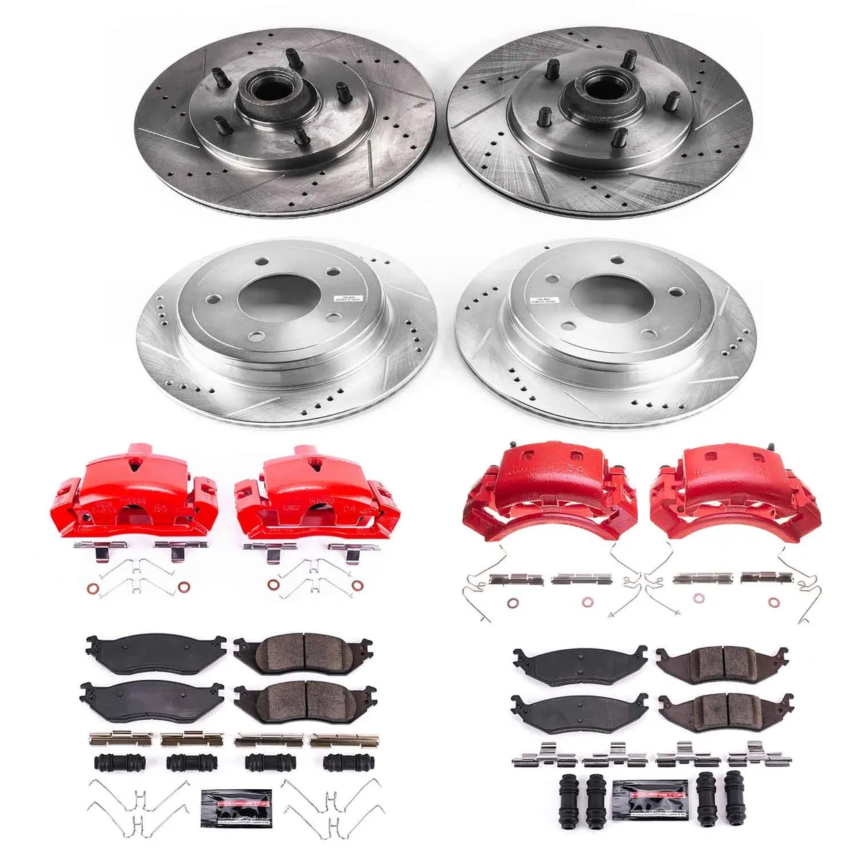 Z23 Evolution Sport Upgrade Kit: Drilled/Slotted Rotors; Carbon-Fiber Ceramic Pads; Powder Coated Calipers product image