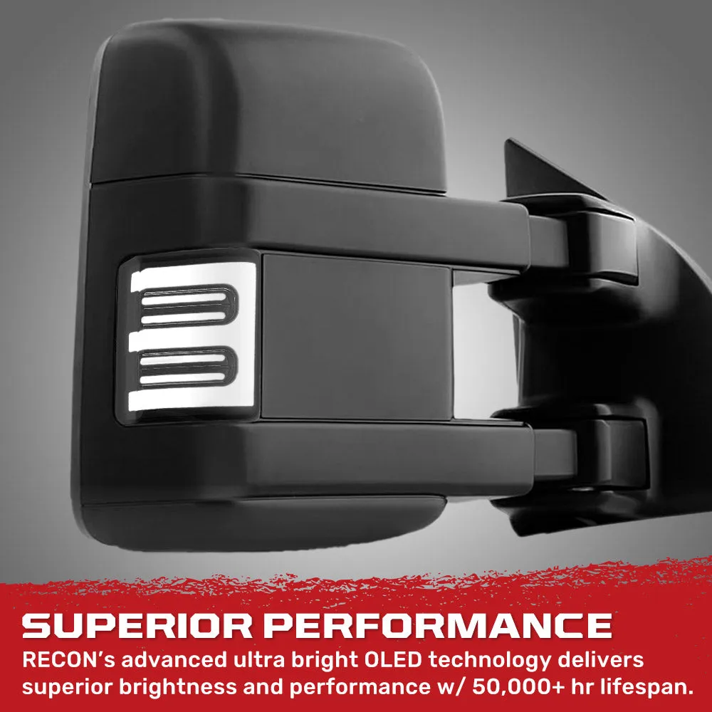 Ford 08-16 F250f350 Superduty Side Mirror Lenses 2-Piece Set w Ultra High-Power Amber Oled Running Lights Ultra High-Power Amber Scanning Oled Turn Signals - Smoked Lens product image
