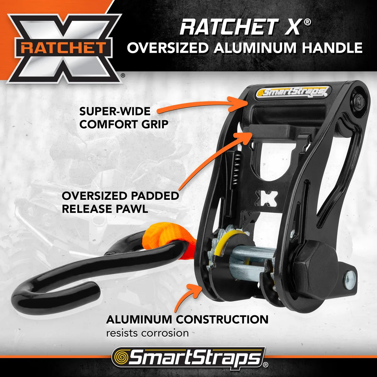 14ft 3000lb Ratchetx Ratchet Tie Down 4 pk Orange product image