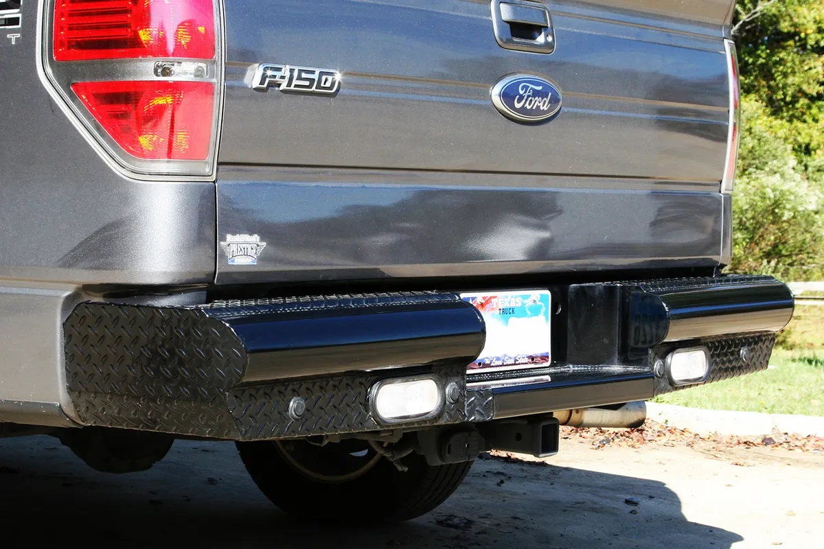 Black Steel Ranch Rear Bumper; 2 Stage Black Powder Coated; product image