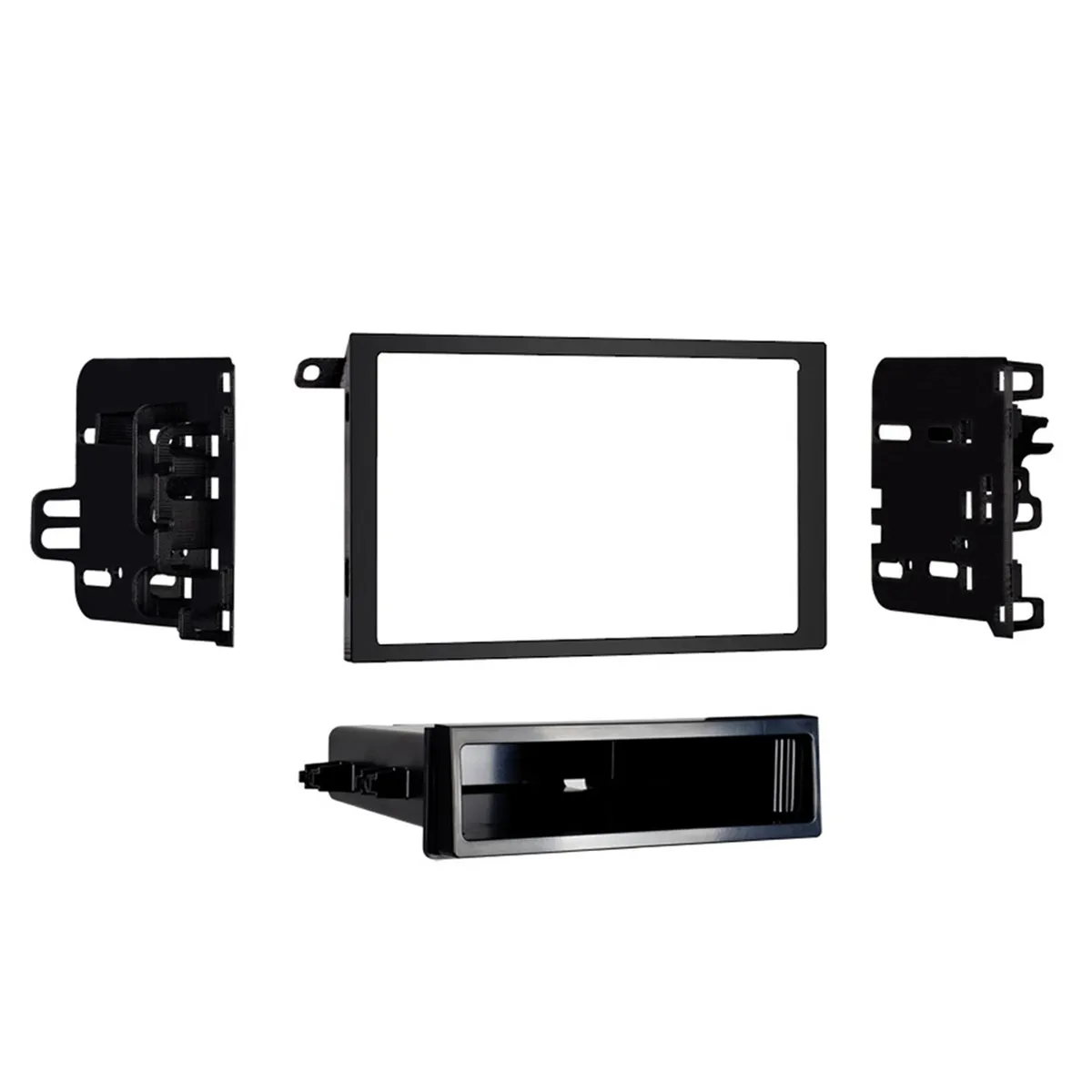 Metra Electronics Custom Fit Mounting Kit; Iso Din W/Pocket or Double Din Radio Provision; Incl.: Ratio Trim Panel/Radio Brackets/Spacers/Carriage Bolts/Keep Nuts/Pocket/Slips/Screws;