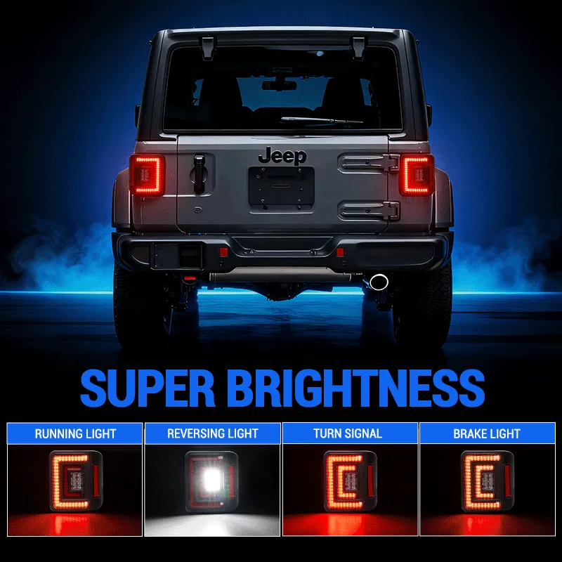 Flush Mount Jeep Wrangler Tail Lights – Ultra Bright LED Upgrade for JL 2018–2026 product image
