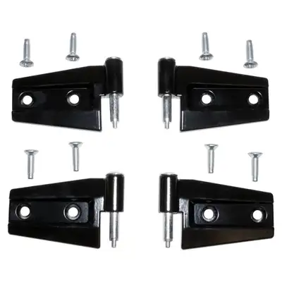 Crown Automotive Jeep Replacement Black Door Hinge Kit Black Primer Door Hinge Set (Door Side);includes 2 Left And 2 Right Hinges And Hardware;hinges Work For Upper or Lower Position of Front or Rear Doors;