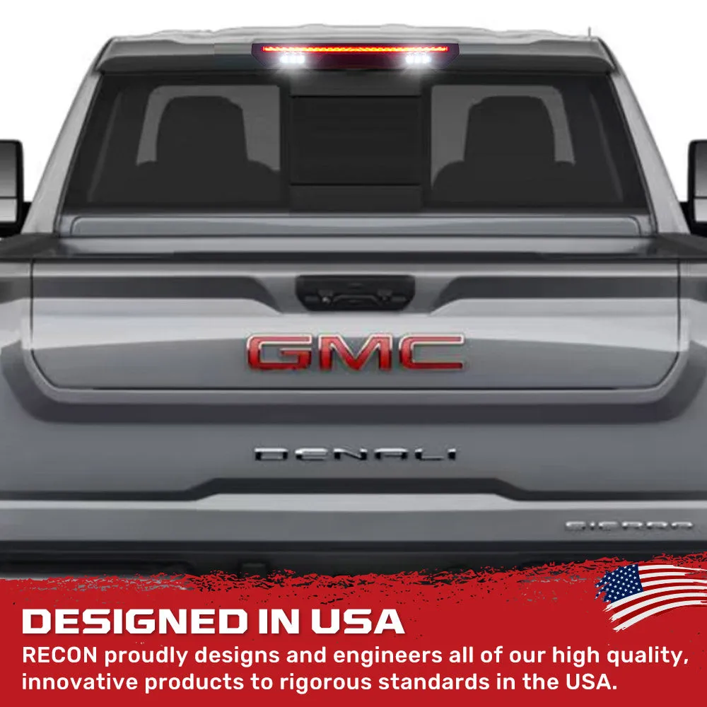 Gmc Chevy 19-21 Sierra Silverado 1500 4rd Gen 20-21 2500 3500 - Ultra High Power Red LED 3rd Brake Light Kit w Ultra High Power Cree Xml White LED Cargo Lights- Smoked Lens product image