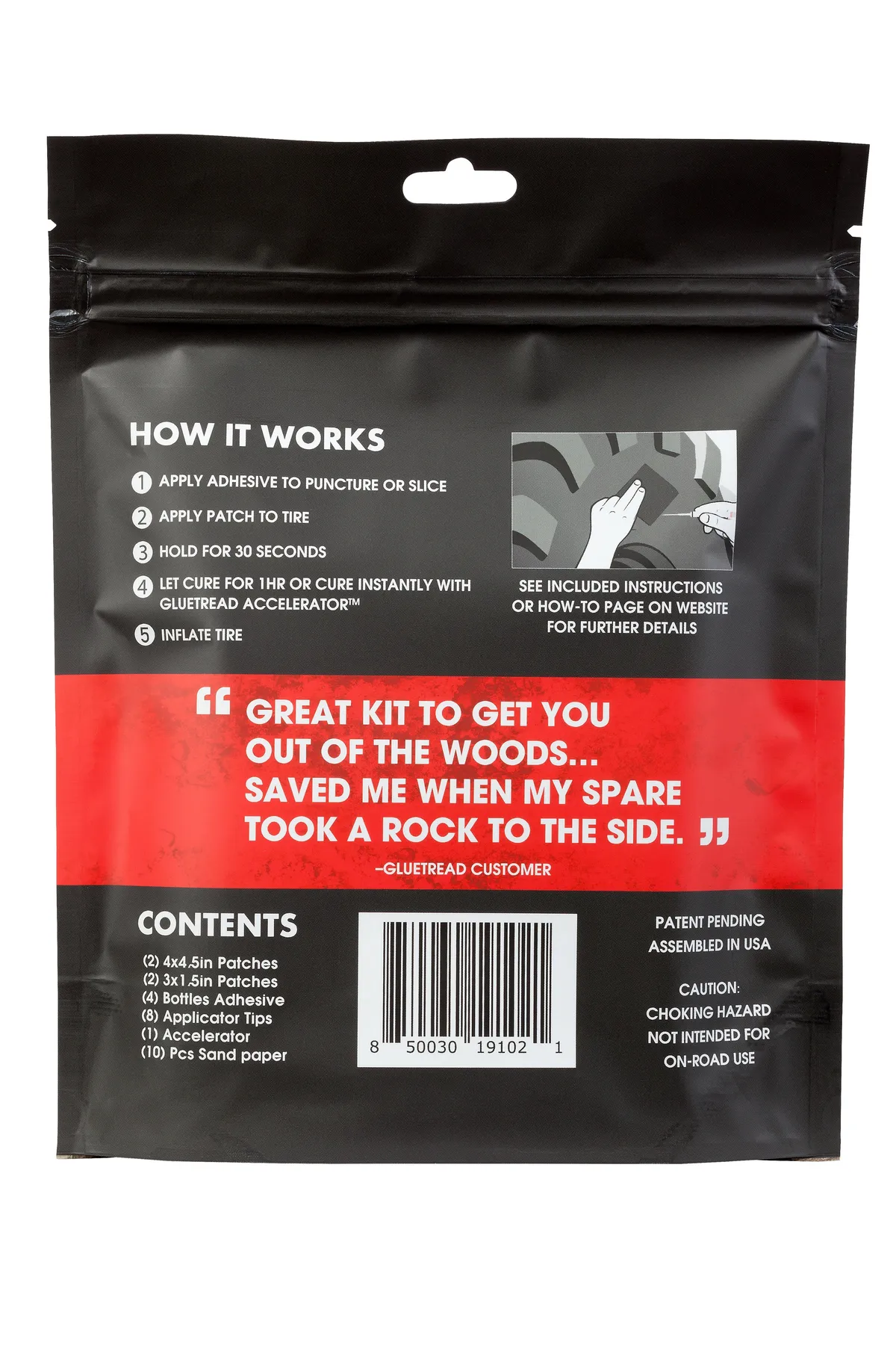 GlueTread 4x4 Sidewall Repair Kit product image