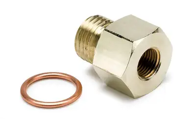 AutoMeter Autometer 2267 Fitting, Adapter, Metric, M14x1.5 Male to 1/8 Nptf Female, Brass