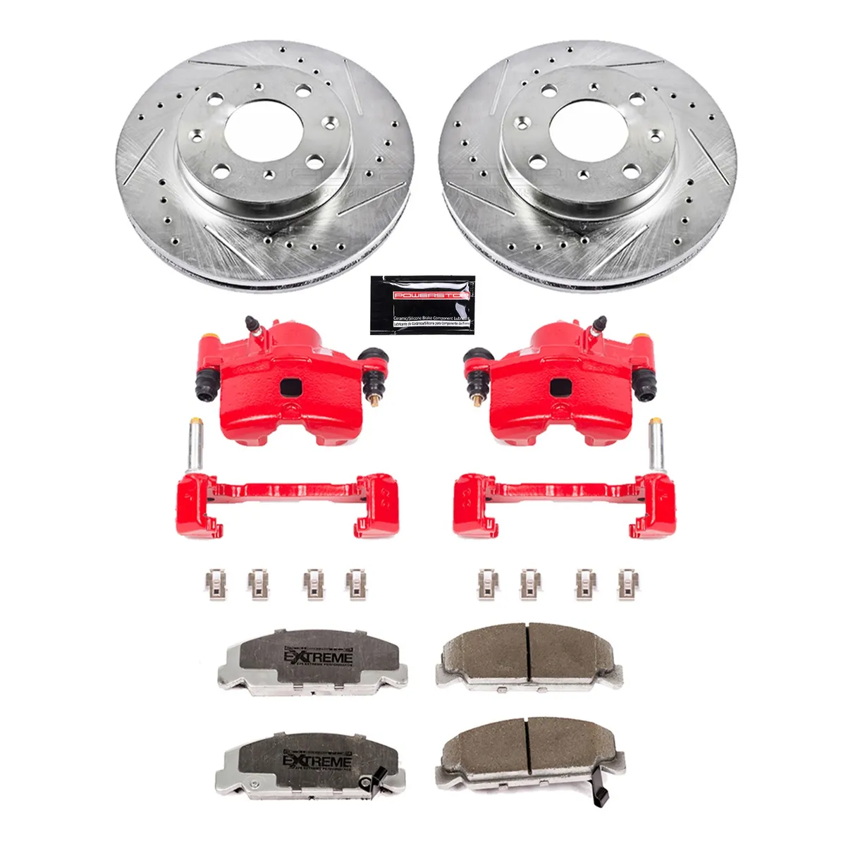 Z26 Street Warrior Upgrade Kit: Drilled/Slotted Rotors; Carbon-Fiber Ceramic Pads; Powder Coated Calipers product image