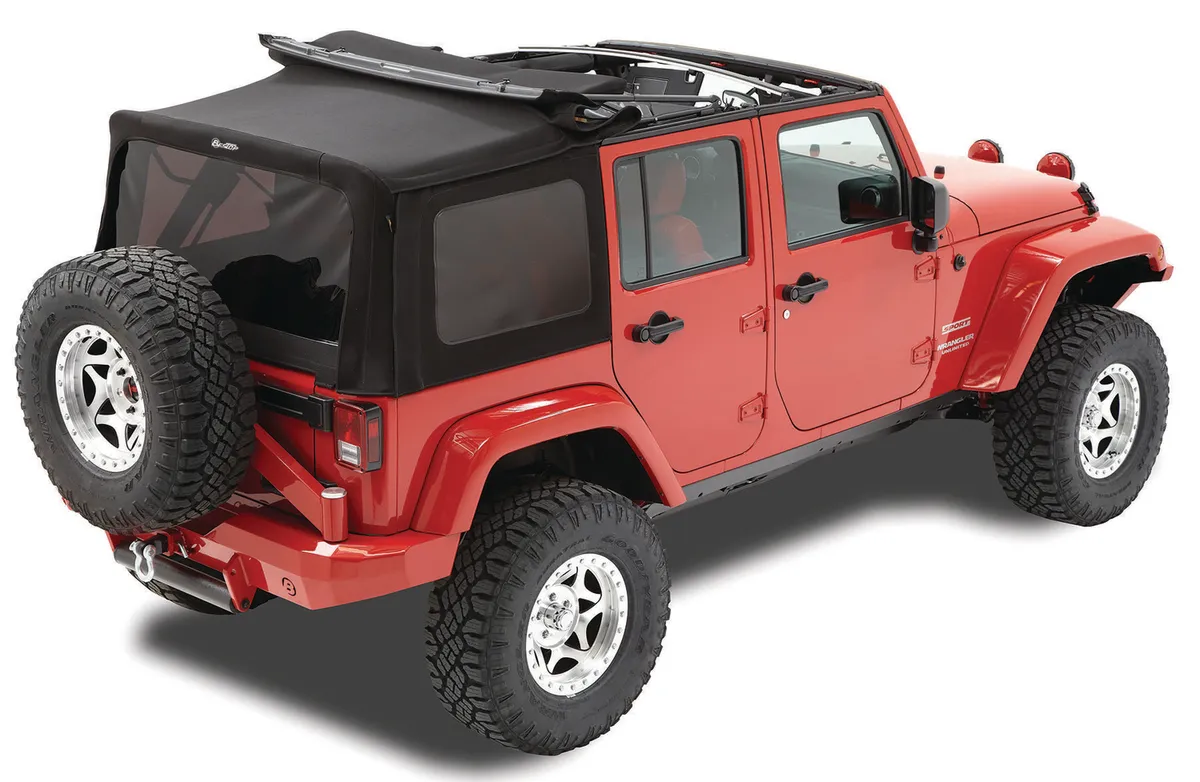 Replace-A-Top for OEM Hardware For Jeep 2010-2018 Wrangler JK 4 Door Tinted Black Premium Twill No Door Skins Included Bestop product image