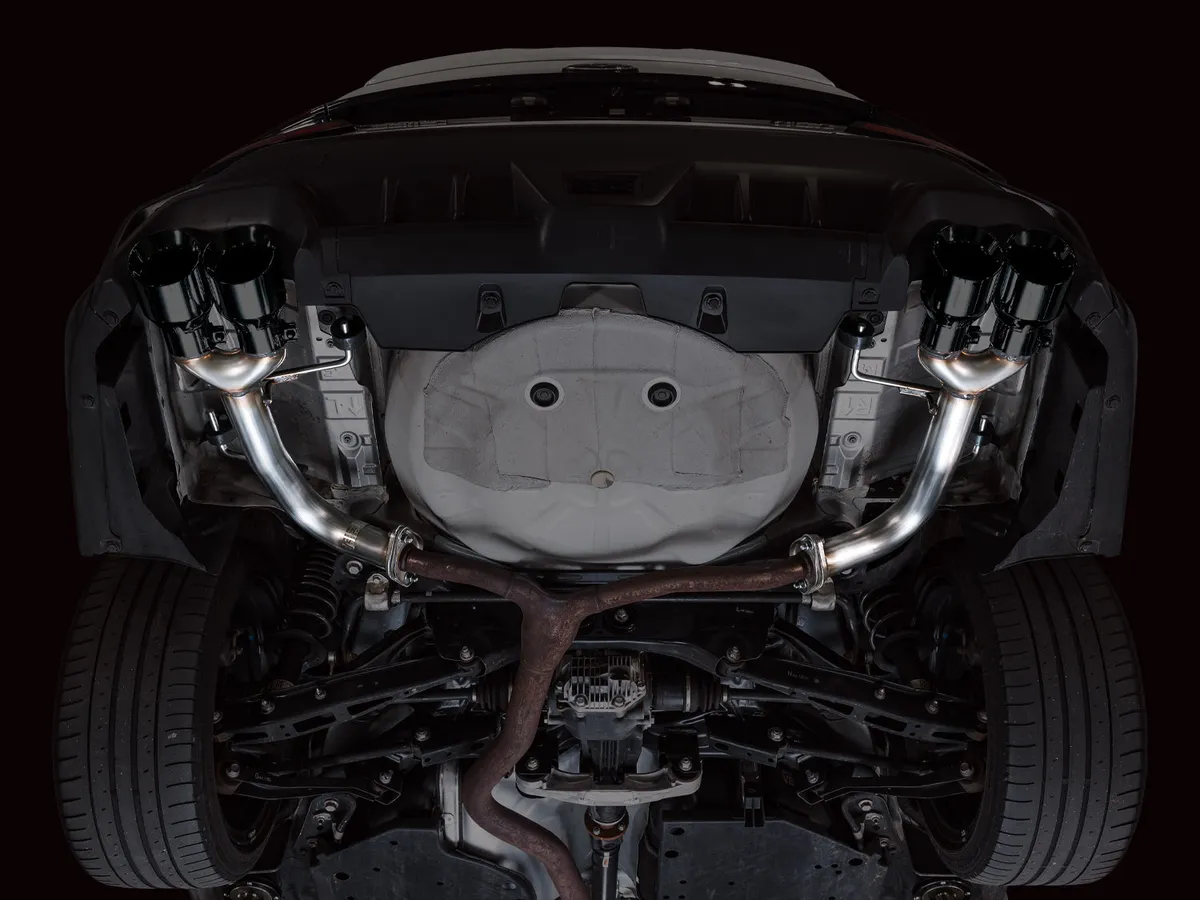 AWE Track Edition Axleback Exhaust for VB Subaru WRX - Diamond Black Tips 3020-43424 product image