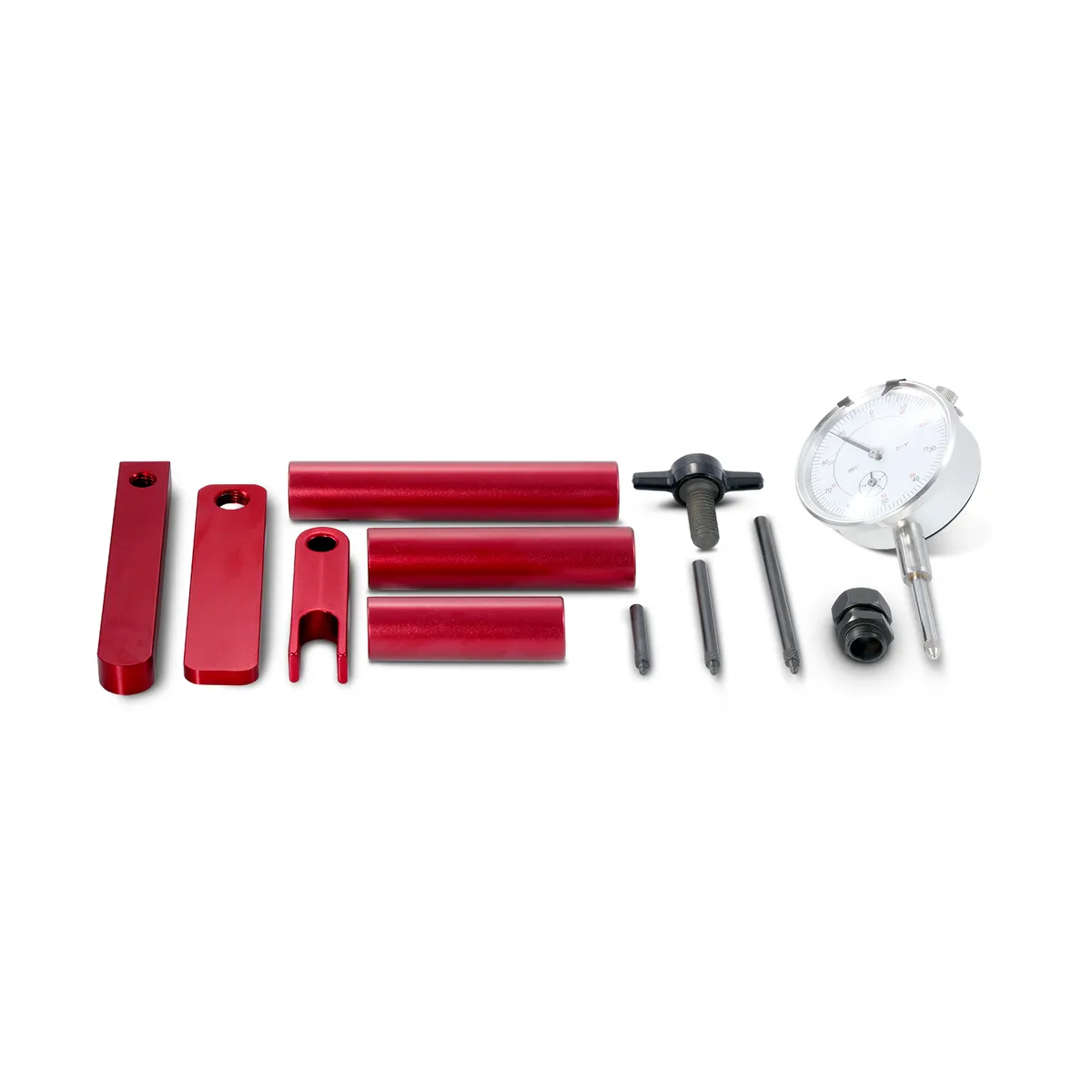 Pinion Depth Setting Tool Universal Dial Indicator 0-1.000 Inch Range Reads in 0.001 Increment Billet Aluminum Red Anodized Proform product image
