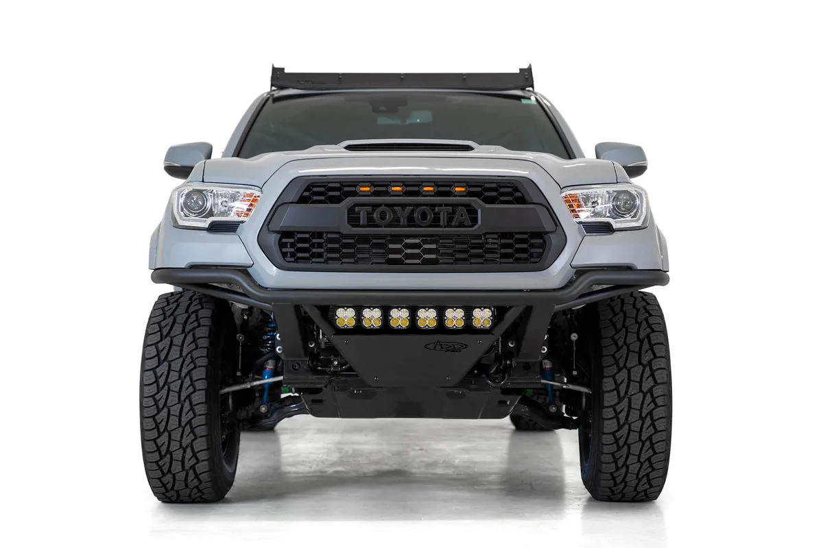 The Add Pro Bolt-On Bumper Stays Flush With The Front Your Toyota Tacoma. The Pro Bolt-On Truly Contours The Body Lines of The Tacoma Without The Need For a Plastic Valence. Built With .120 Wall Steel Tubing For Strength And Durability And an Aluminum sk product image