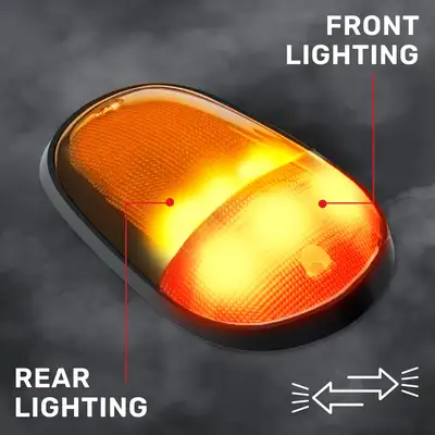 Recon Accessories Dodge 03-18 RAM Heavy-Duty 2500 3500 1-Piece Single Cab Light Smoked Cab Roof Light Lens With 2-Way Forward Rear Facing Amber Ultra High-Power Leds - 1-Piece Single Cab Light Only