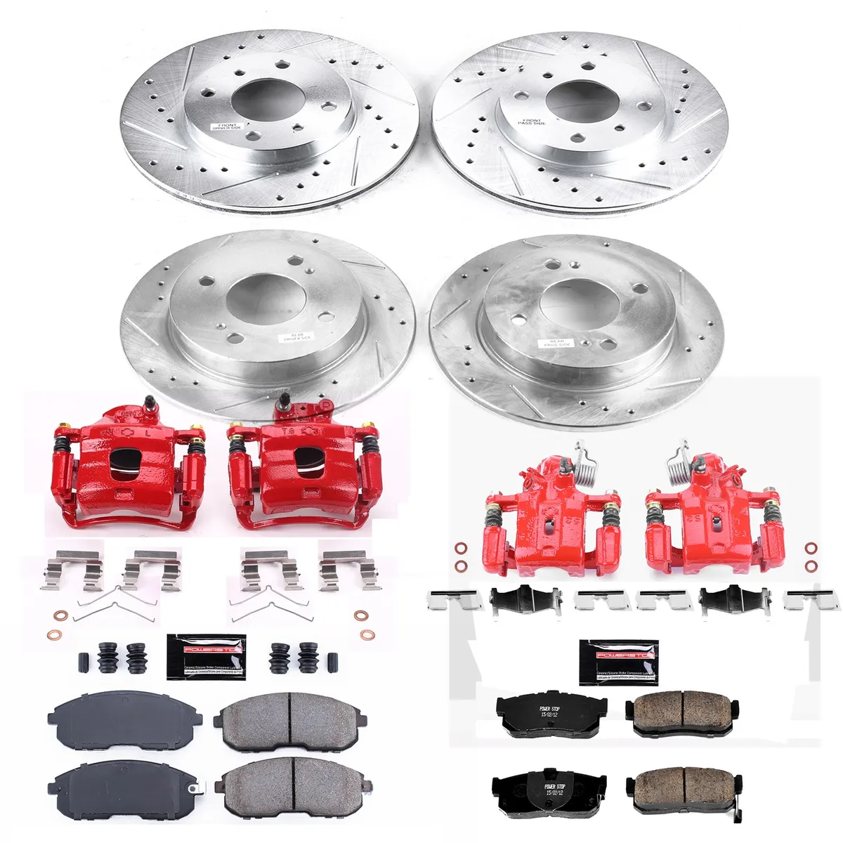 Z23 Evolution Sport Upgrade Kit: Drilled/Slotted Rotors; Carbon-Fiber Ceramic Pads; Powder Coated Calipers product image