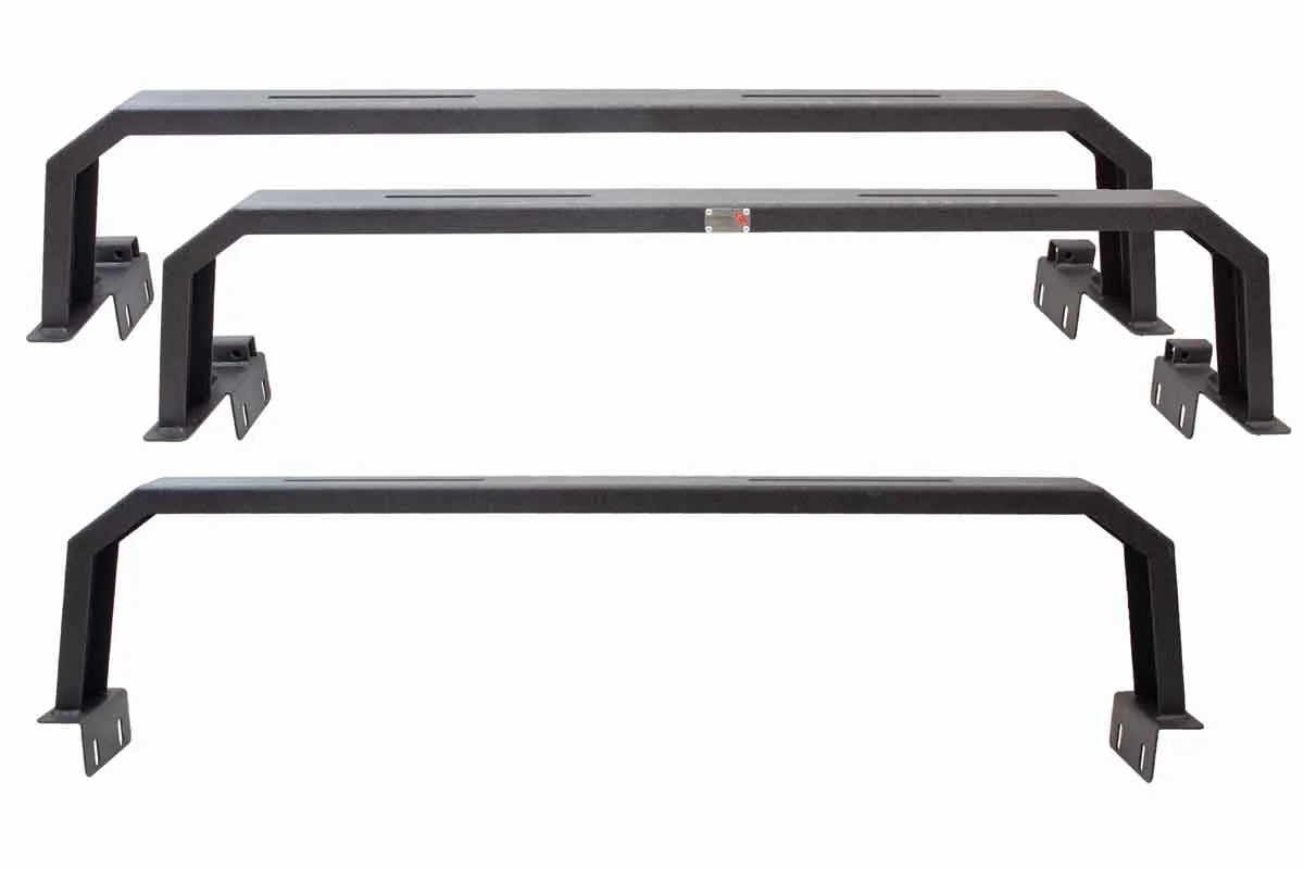 Black textured powder coat, 10-Gauge steel, Stainless Steel hardware, Half Height Tackle Rack measures 12.5 in. off of top of bed rail product image