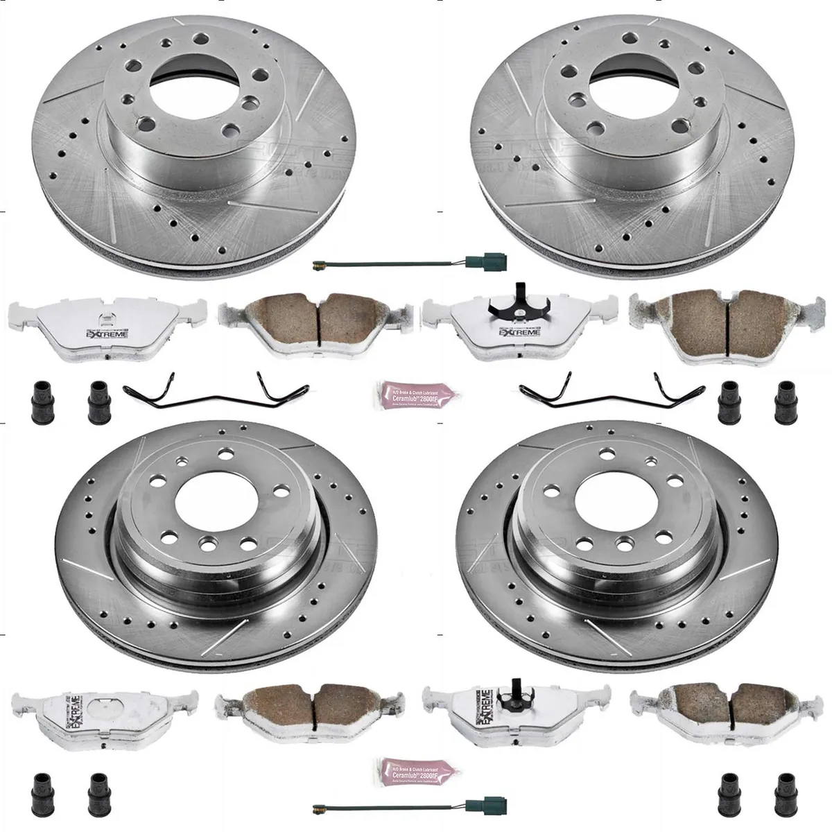 Z26 Street Warrior Upgrade Kit: Drilled/Slotted Rotors; Carbon-Fiber Ceramic Pads W/Hardware; Pad Sensors product image