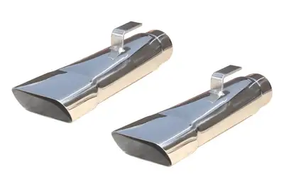Pypes Performance exhaust Exhaust Tail Pipe Tip Set 68-70 Charger 2.5 in Rectangle Slant Cut Clamp On Hardware Not Incl Polished 304 Stainless Steel Pair Pypes Exhaust
