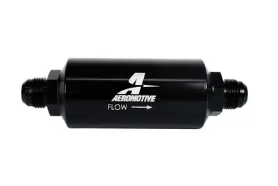 Aeromotive Fuel System Filter Inline 10m Fabric Element An10 Male Brightdip Black 2in Od