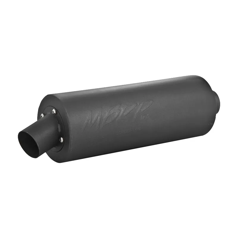 ATV Exhaust System With Sport Muffler; Black; 1.25 in. Inlet; 3.5 in. Diameter Body; product image