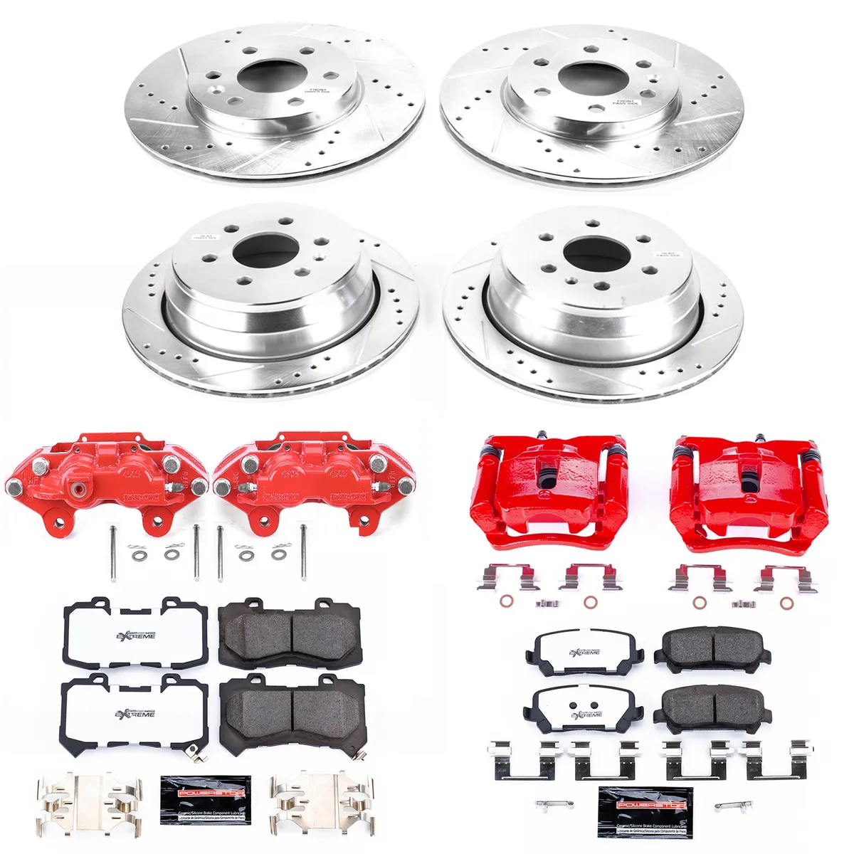 Z36 Truck/Tow Upgrade Kit: Drilled/Slotted Rotors; Carbon-Fiber Ceramic Pads; Powder Coated Calipers product image