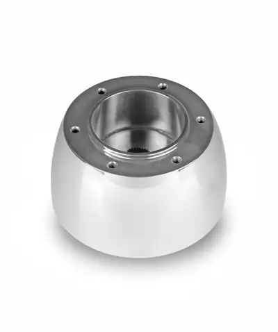 Lokar Steering Wheel Hub Adapter; Fits w/67-94 GM; 6 Bolt; Vette 2 Spoke; Polished Billet Aluminum;