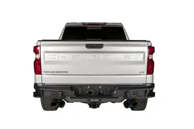 Go Rhino 19c Silverado Reuses Factory Hitch Plug & License Plate Lights Black Br20 Rear Bumper Replacement
