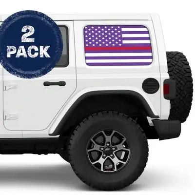 Under The Sun Inserts White & Purple Thin Red Line Side Windows Printed Vinyl Decal