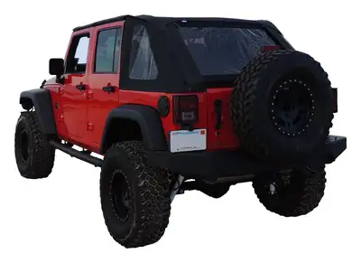 Crown Automotive Jeep Replacement RT Off-Road - Fabric Black Bowless Soft Top