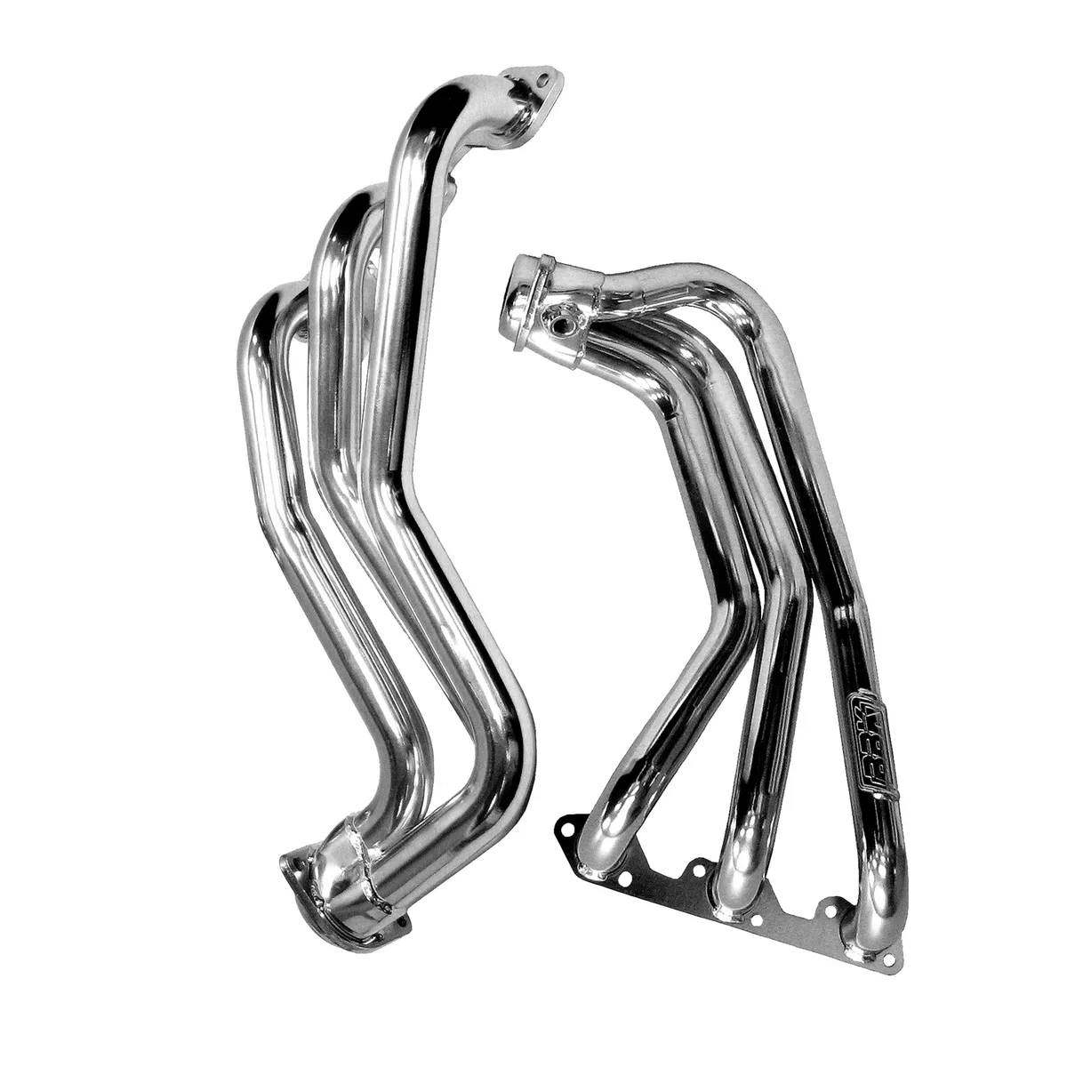 Jeep Wrangler 3.8 1-5/8 Long Tube Exhaust Headers With High Flow Cats Polished Silver Ceramic 07-11 product image