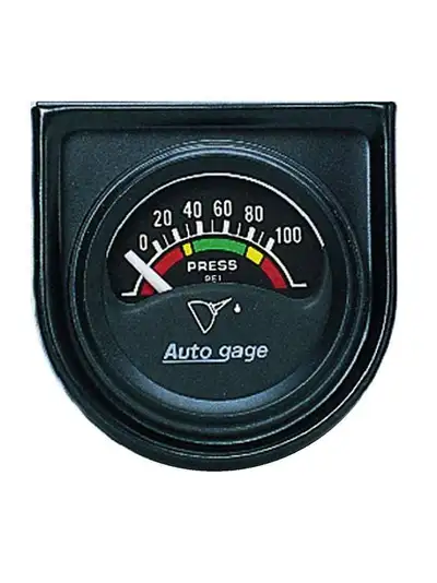 AutoMeter Gauge Console, Oil Press, 1.5", 100psi, Elec, Blk Dial, Blk Bezel, AutoGage
