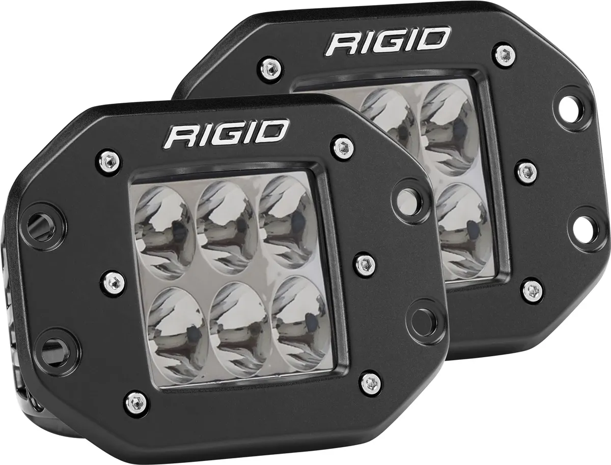 Rigid D-Series Pro LED Light, Driving Optic, Flush Mount, Black Housing, Pair product image