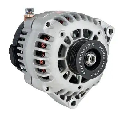 Power Master Alternator; AD230; Offset 2 in. Spools; 165 Amp; 100 Idle; Natural;