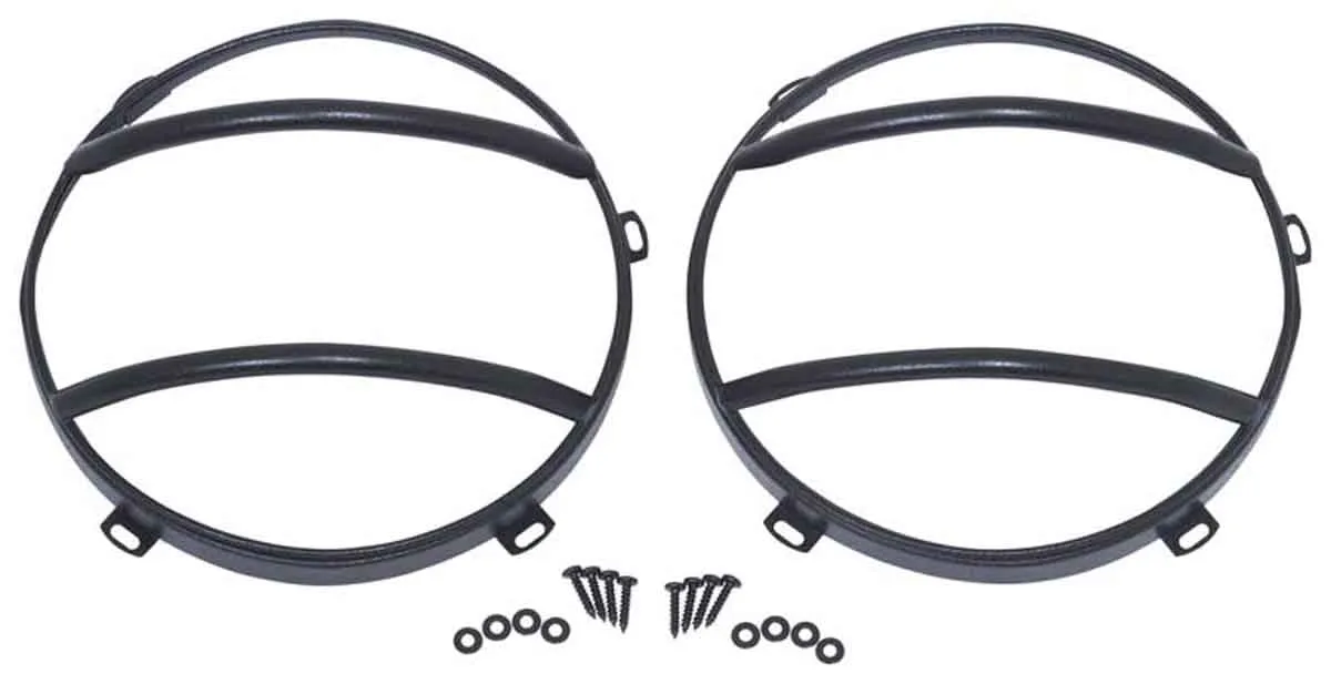 Jeep JK Euro Headlight Guards Pair 07-18 Wrangler JK Textured Black Kentrol product image
