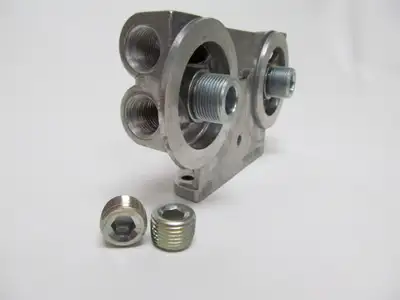 Perma-Cool Dual Oil Filter Mount 1in-16 Thread 1/2in NPT