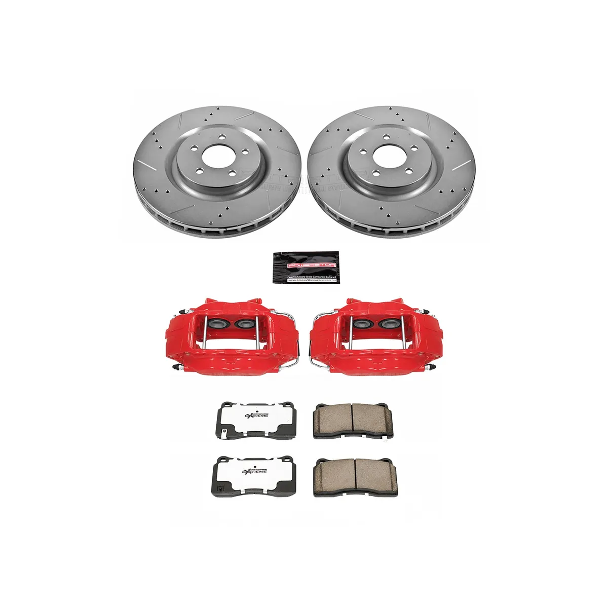 Z26 Street Warrior Upgrade Kit: Drilled/Slotted Rotors; Carbon-Fiber Ceramic Pads; Powder Coated Calipers product image
