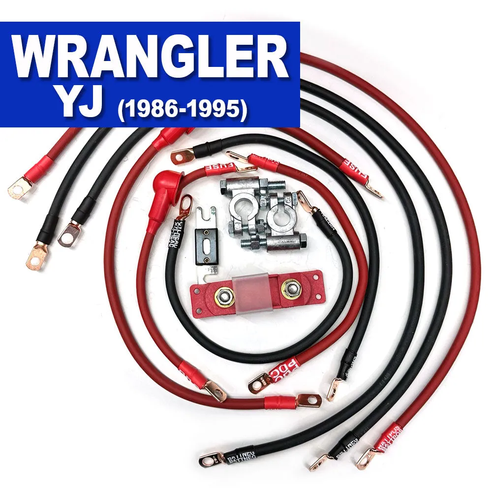 1991-1995 Jeep Wrangler YJ Battery Cable Kit 4.0 Liter 4 Gauge Battery Cable Big7Kits product image