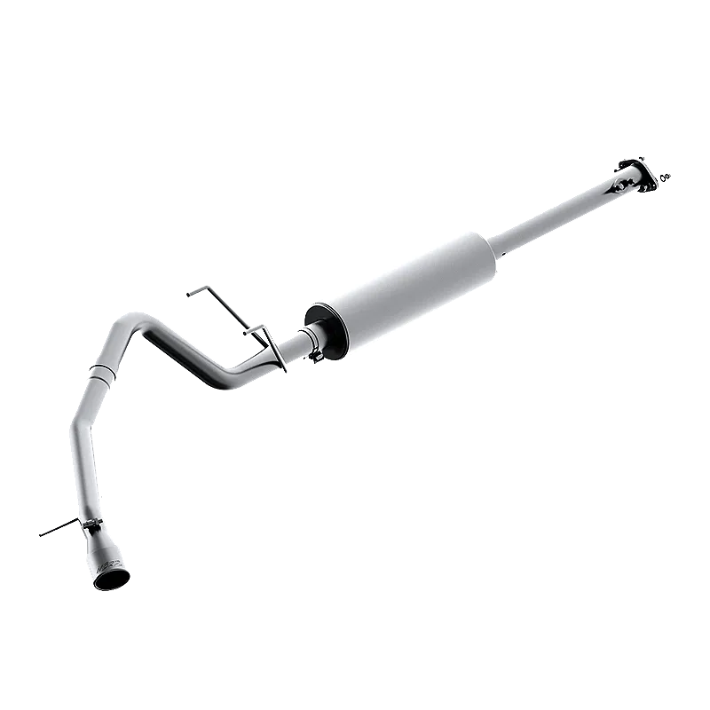 Armor Plus Cat Back Exhaust System; 2.5 in.; Incl. Front Pipe/Muffler/Over Axle Pipe/Tailpipe/Hardware/3.5 in. OD Tip; Single Side Exit; T409 Stainless Steel; product image