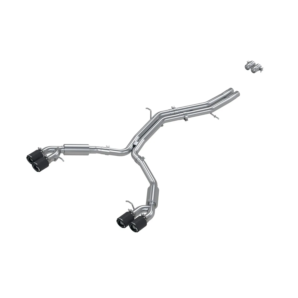 T304 Stainless Steel 2.5 Inch Resonator Back Dual Rear Quad Carbon Fiber Tips 18-Up Audi S5 Coupe/S4 Sedan MBRP product image