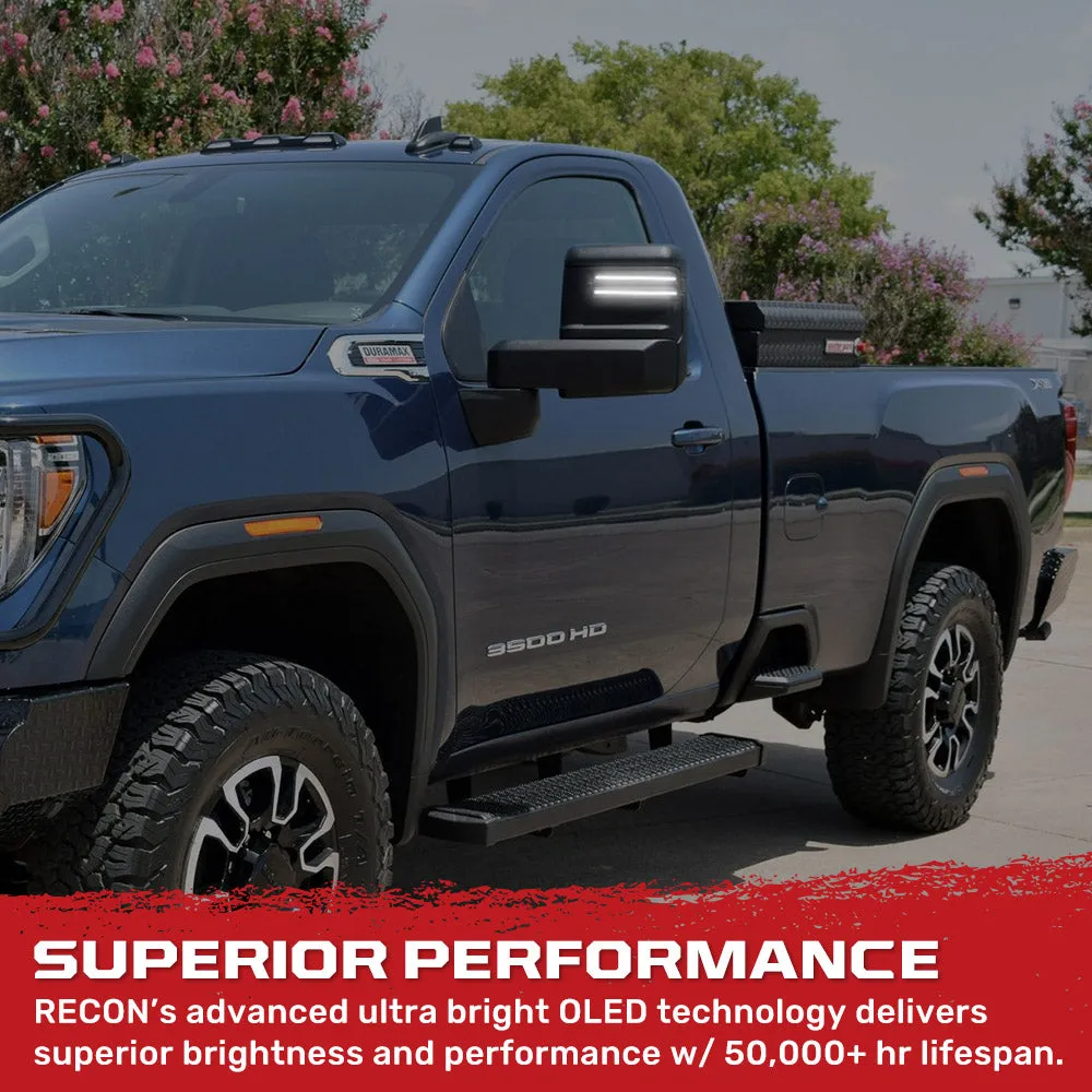 Chevy/GMC 20-25 Silverado & Sierra Side Mirror LED Lenses White or Amber DRL & Scanning Amber Turn Signals - Smoked Lens product image