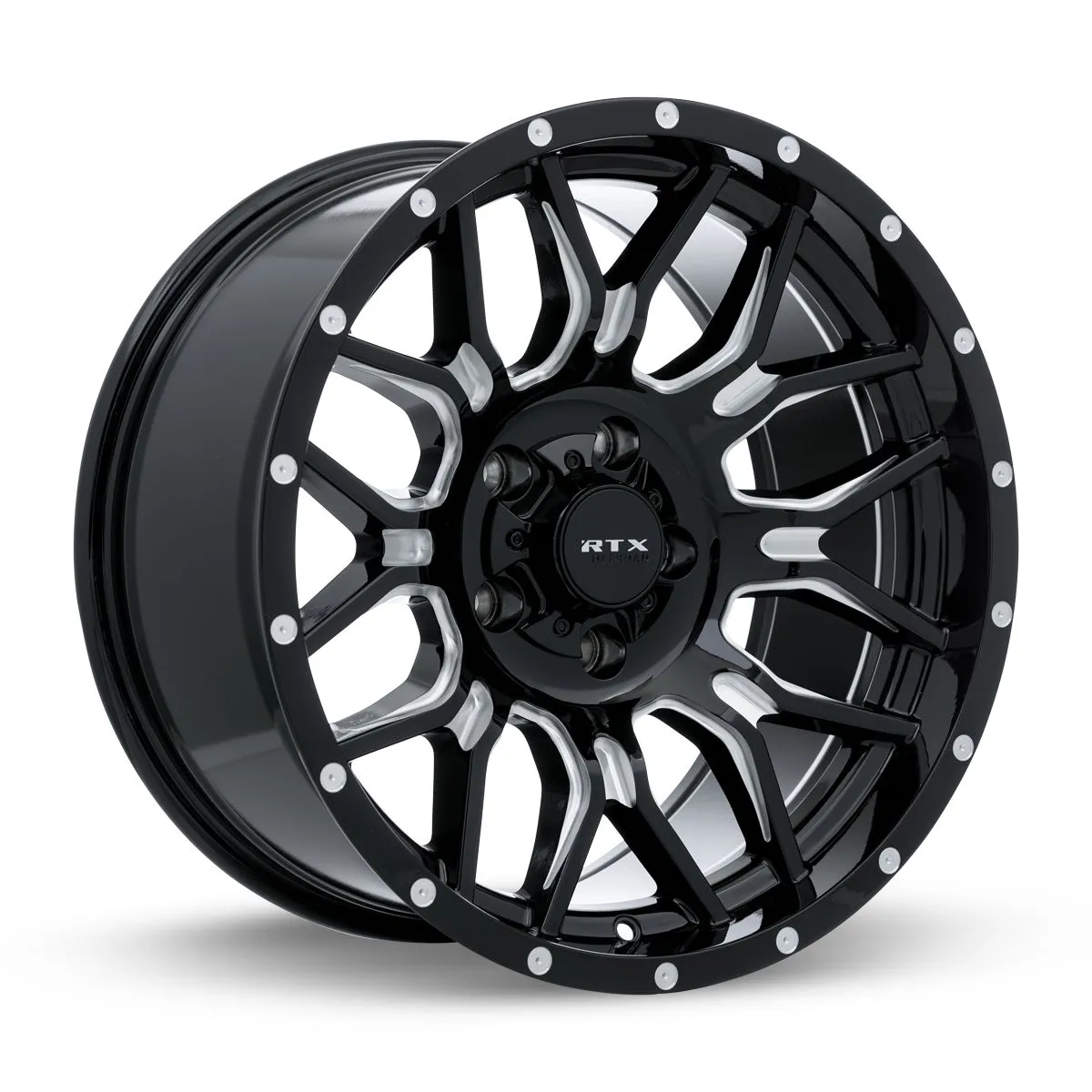 Claw 20x9 6x135/139.7 Et18 Cb106.1 Gloss Black Milled w/ Rivets product image