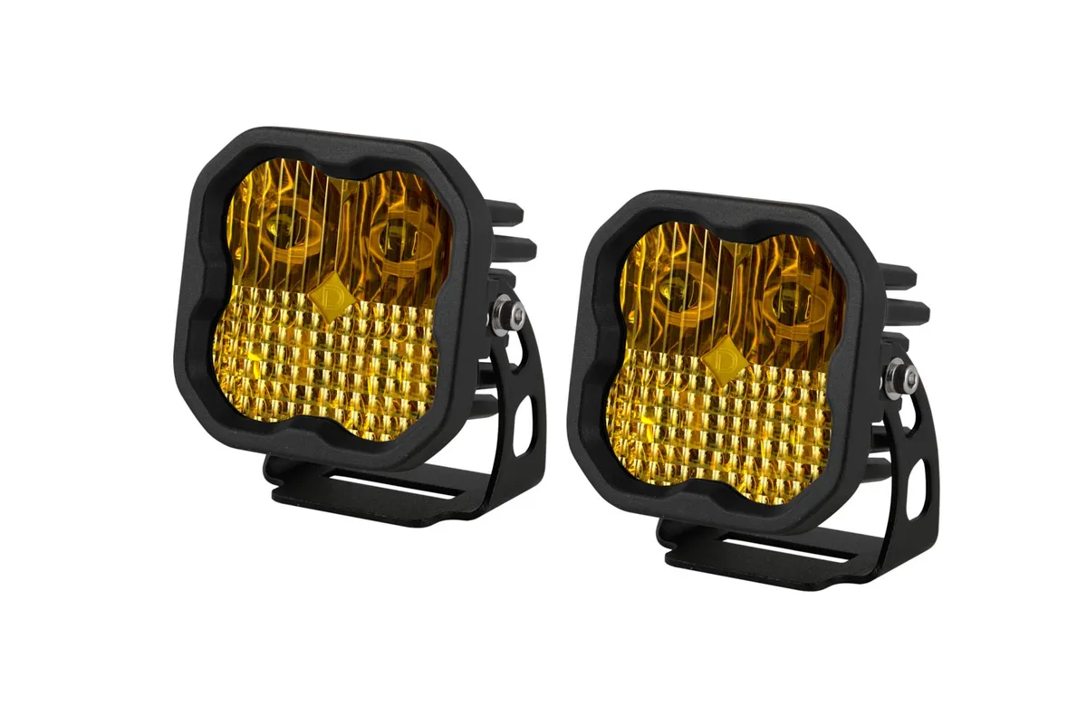 Diode Dynamics SS3 Yellow Pro LED Pod Pair, Combo/Driving - Amber product image