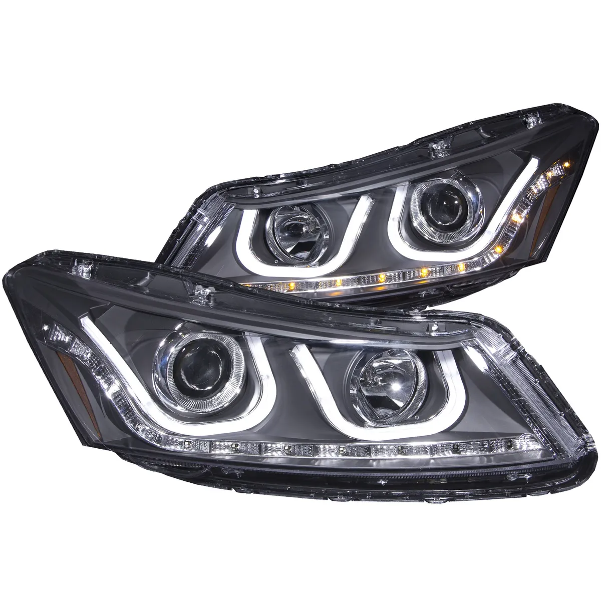0812 Accord Projector Headlights W/Ubar Black Clear Driver/Passenger product image