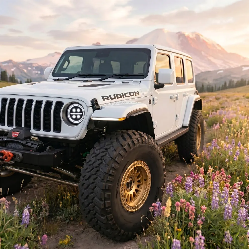 Onyx Series RGB LED Headlights for Jeep Wrangler JL & Gladiator JT – 8-Core Projector with App Control (Pre-Sale) product image