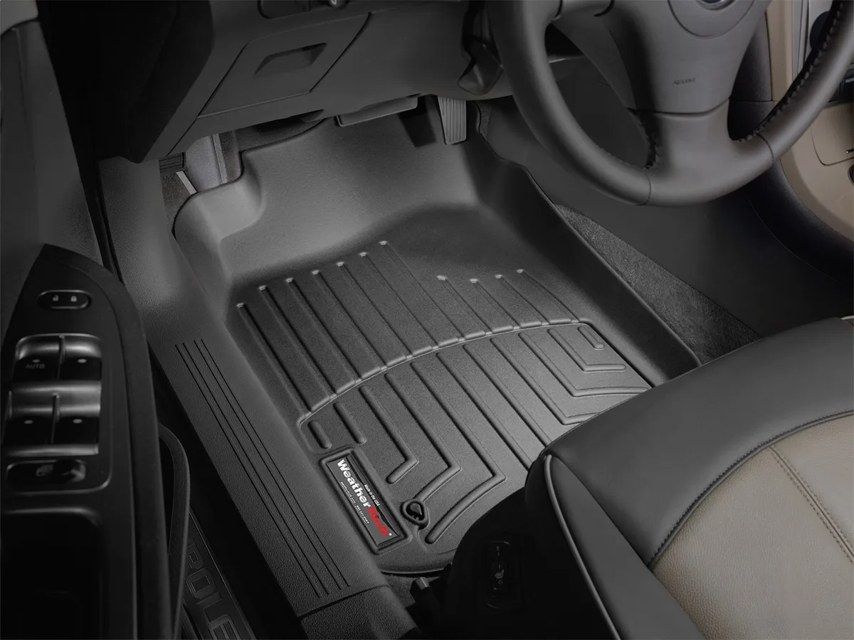 Weathertech 2008 + Chevrolet Malibu Black Front FloorLiner / 2008 + Pontiac G6 Black Front FloorLiner Fits Sedan only / 2007 + Saturn Aura Black Front FloorLiner Fits vehicles with one retention device on the driver's side
