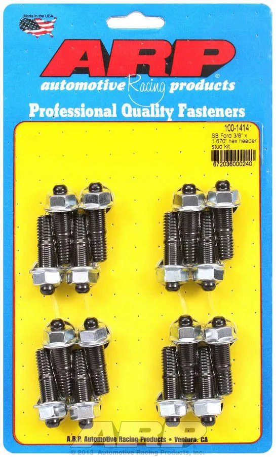 ARP Auto Racing sb Ford 3/8 x 1.670in Hex Bolt Head Exhaust Header Stud Kit