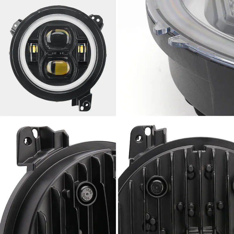 JL Mega Bundle - 9 Inch LED Halo Headlights with Turn Signals, Fogs, Tail Lights, Brake Lights For Jeep Wrangler JL product image