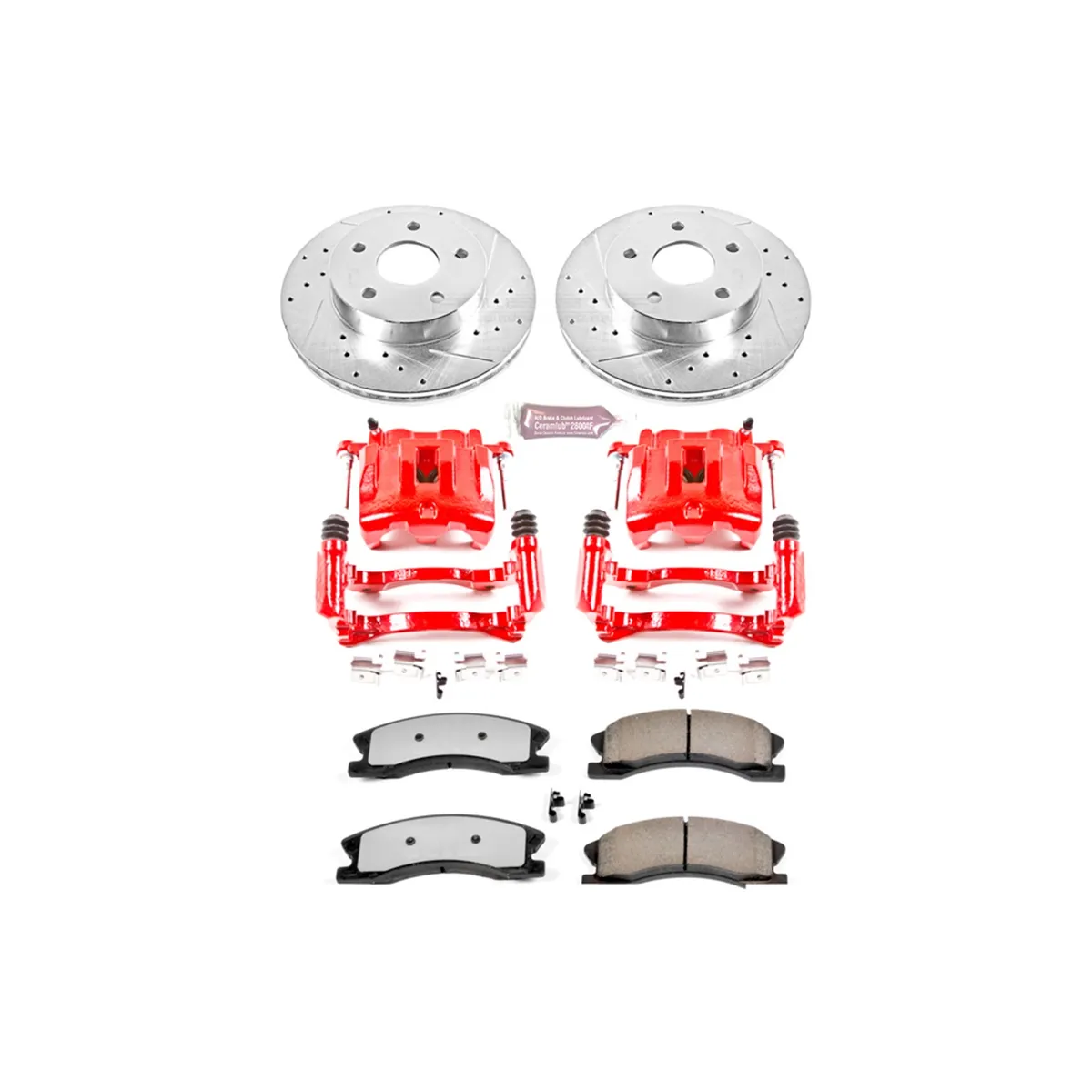 Z36 Truck/Tow Upgrade Kit: Drilled/Slotted Rotors; Carbon-Fiber Ceramic Pads; Powder Coated Calipers product image