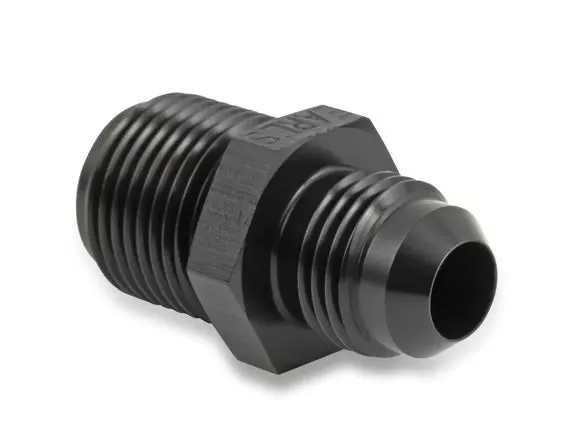 Earl's 5/8"-18 Inverted Flare Male w/ Long Thread to AN -6 Male Adapter Fitting - Black Anodized Aluminum product image