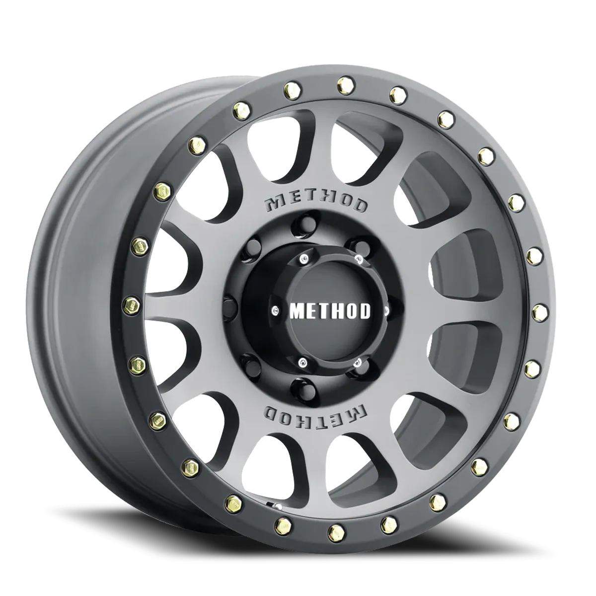 Aluminum Wheels 18x9 NV MR305 Bolt Pattern 8 On 170 Offset 18 Lip Size 1.38 Titanium TT Matte Black Lip Method product image