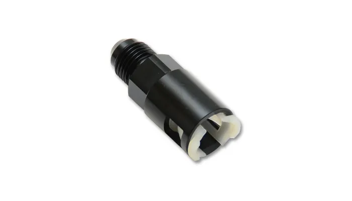 Vibrant Performance Quick Disconnect EFI Adapter Fitting; -8AN; 0.375 in. EFI Line Size; 6061 Aluminum; Black Anodized;