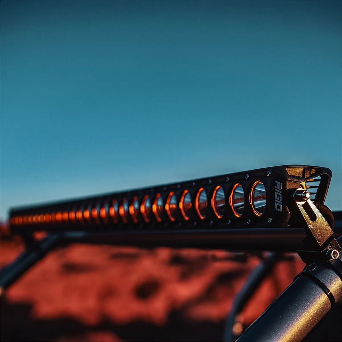 The Revolve Light Bar is built with a high-grade aluminum alloy; an impact resistant nylon bezel; and is coated with a durable textured powder-coat finish. It features Broad-Spot optics and back-lit trim rings available in amber or white. product image